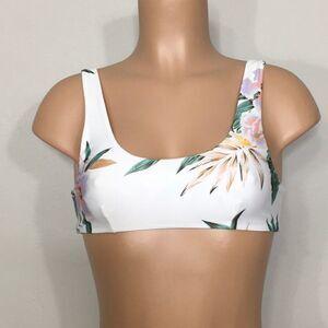 New. Volcom white and floral bikini top.
